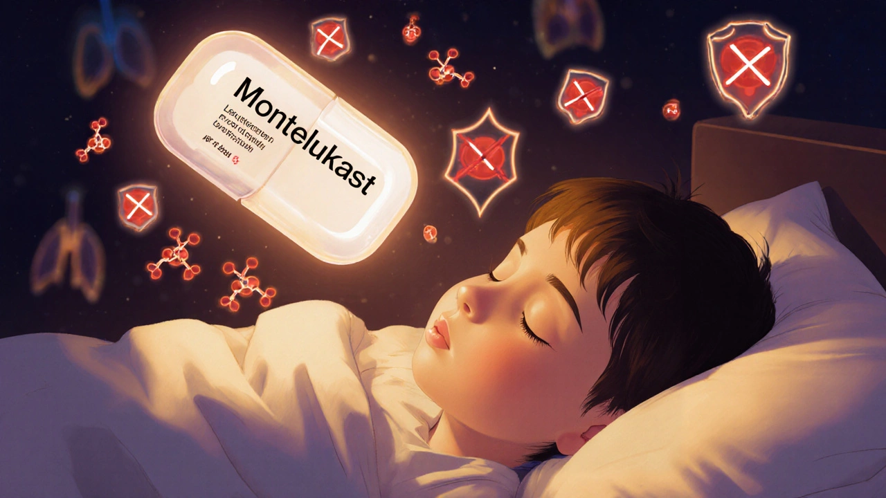 Inhibidores de leucotrienos: Montelukast para vías respiratorias alérgicas