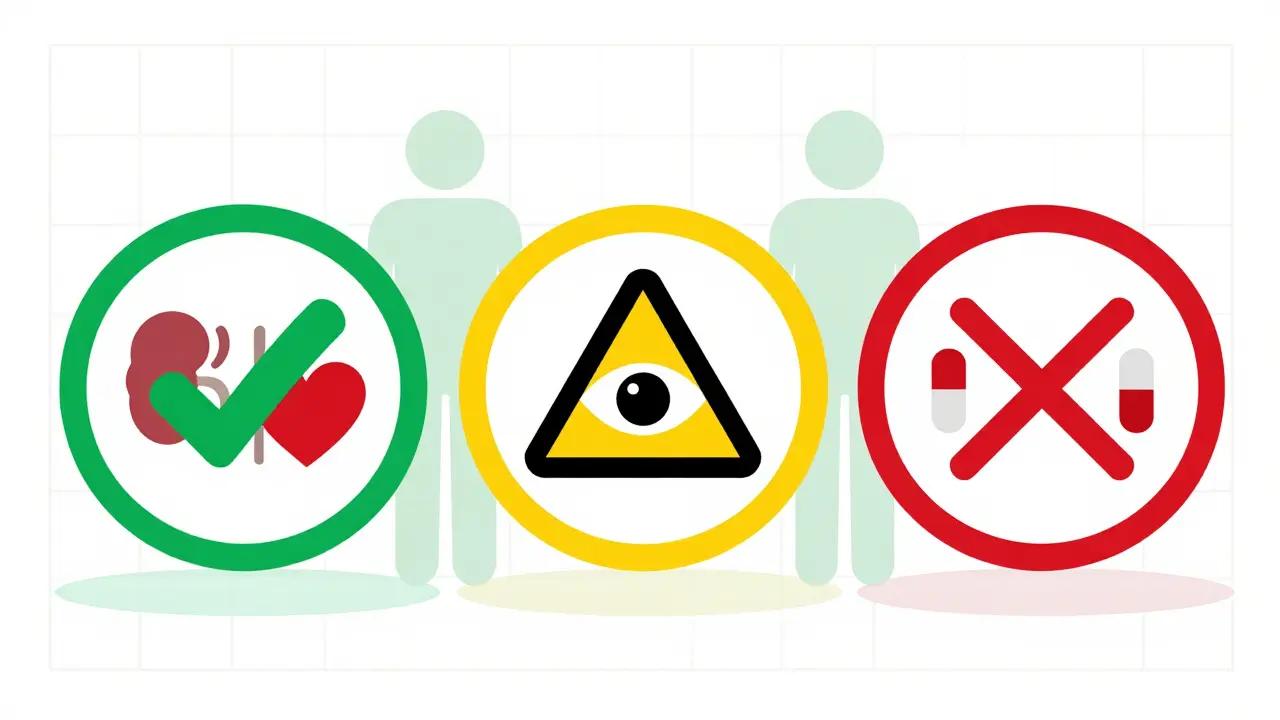 Símbolos de seguridad mostrando niveles de riesgo de fármacos