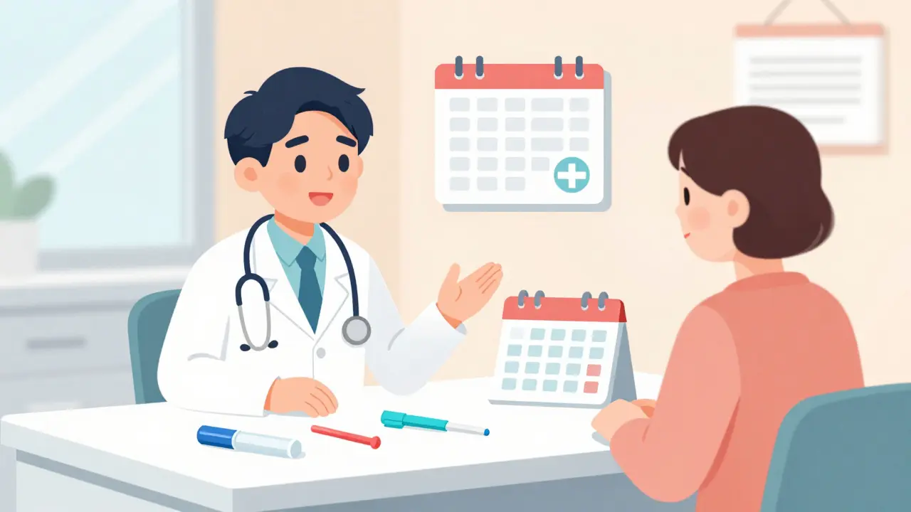 Médico aconsejando alternativas anticonceptivas de larga duración