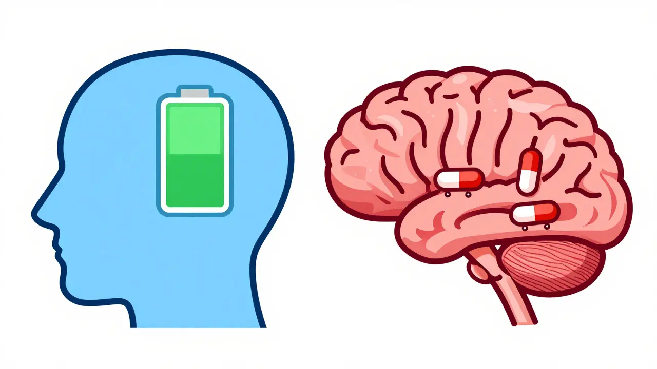 Ilustración conceptual del efecto de los medicamentos en el cerebro mayor