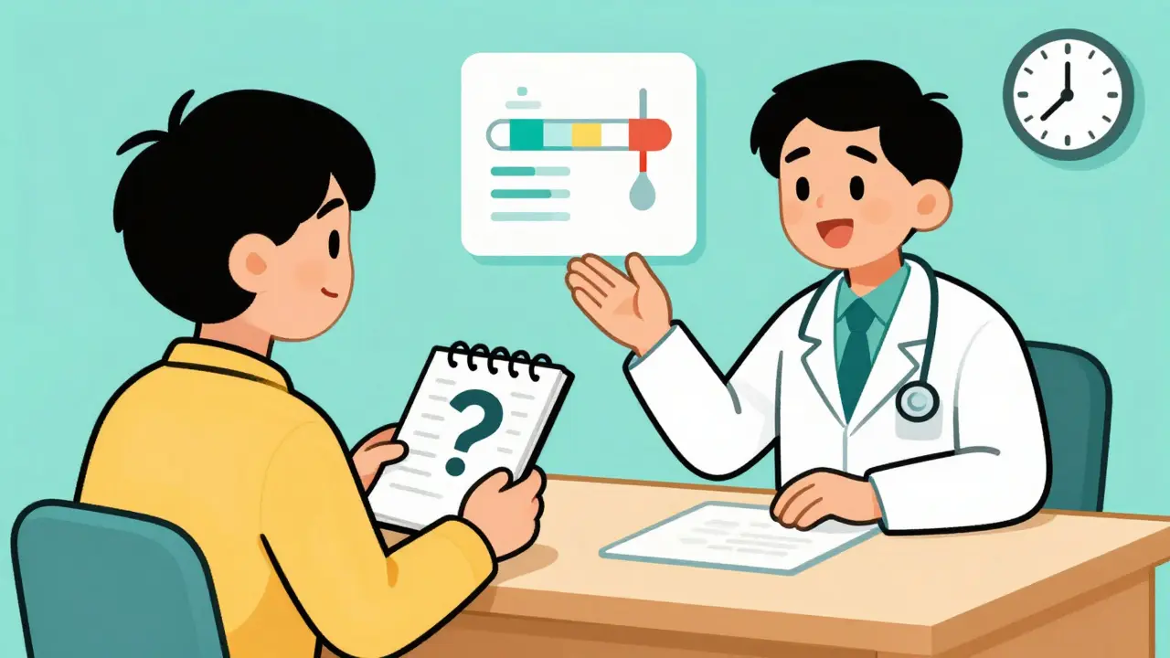 Paciente consultando con médico sobre duración del tratamiento